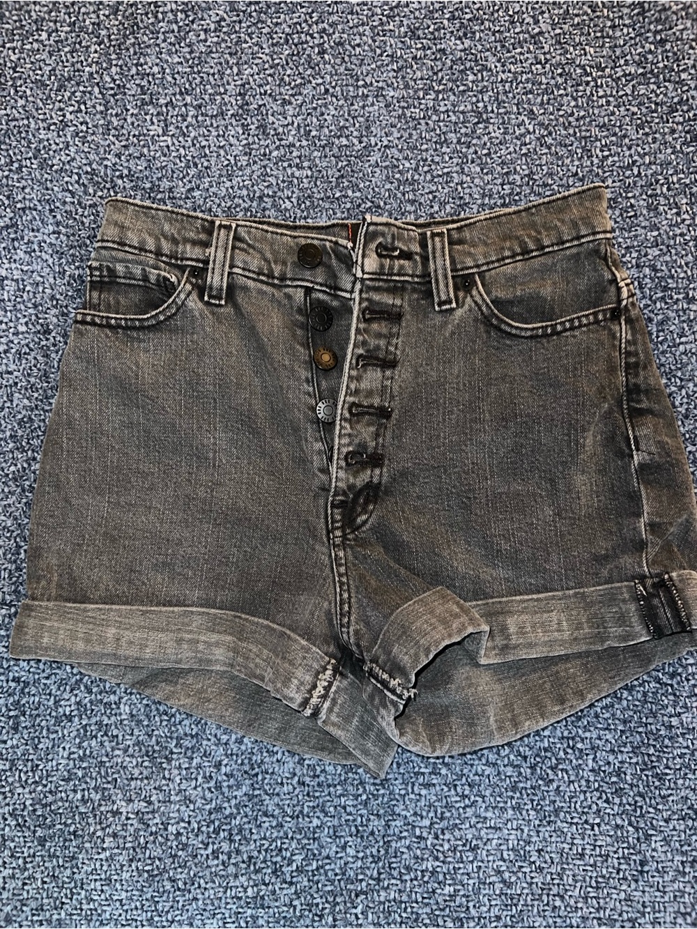 BDG by Urban Outfitters Black High-Rise Button Up Denim Shorts